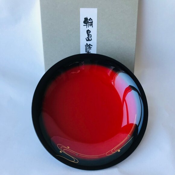 New Wajima lacquer Artisan handcrafted lily shaped candy bowl  Made in Japan - Picture 5 of 5